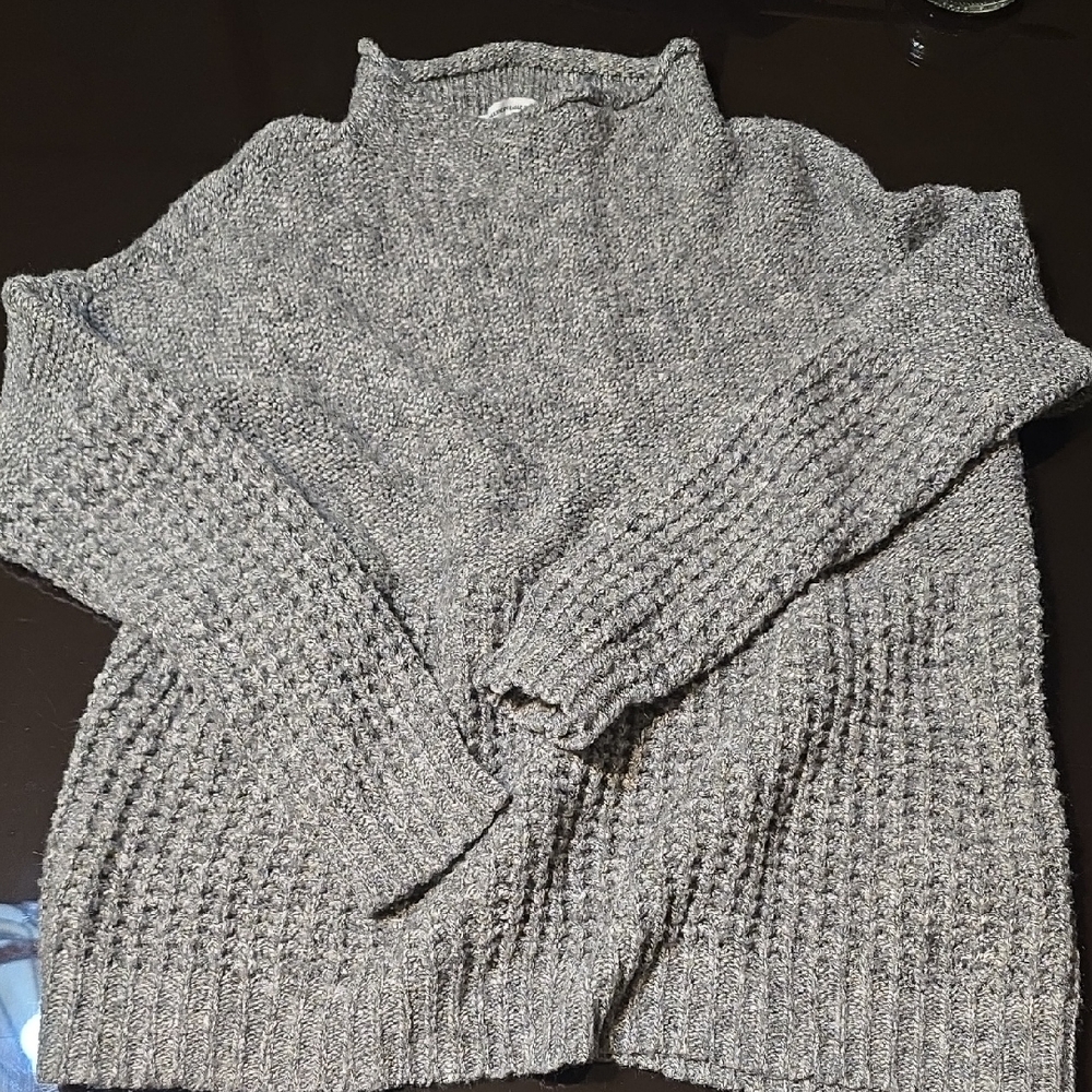 American Eagle Outfitters Grey Chunky Waffle Knit Textured Fuzzy